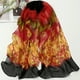 thumbnail image 1 of Xiao Hua Elegante bufanda cuadrada personalizada, nueva bufanda de gasa, moda de primavera, bufanda fina con estampado, chal protector solar decorativo, 1 pieza (negro y rojo), 1 of 1