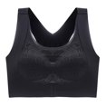 thumbnail image 3 of CHOK Women‘s Full Figure Front Closure Wirefree Jacquard Back Support Posture Bras Gray 2XL, 3 of 6