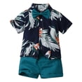thumbnail image 3 of GYRATEDREAM Boys Shorts Set Summer Outfits Clothes Button Down Short Sleeve Shirt and Shorts Set Hawaii Shirts Sets for 6-7Y, 3 of 6