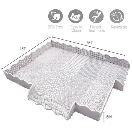Baby Play Mat With Fence Extra Large 5ft X 6ft Non Toxic Foam
