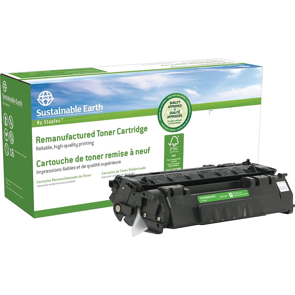 Staples Remanufactured Toner Cartridge Replacement For Hp 53a Black