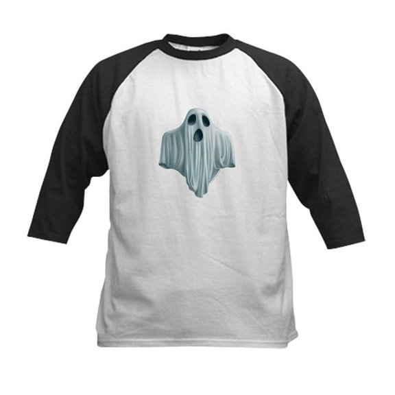 CafePress - PD Moreno's Halloween Ghost Kids Baseball T Shirt - Kids Cotton Baseball Jersey, 3/4 Sleeve Shirt