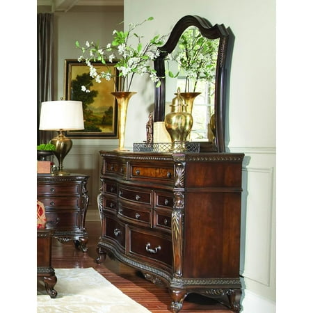 Homelegance Bonaventure Park 7 Drawer Dresser Mirror In Warm