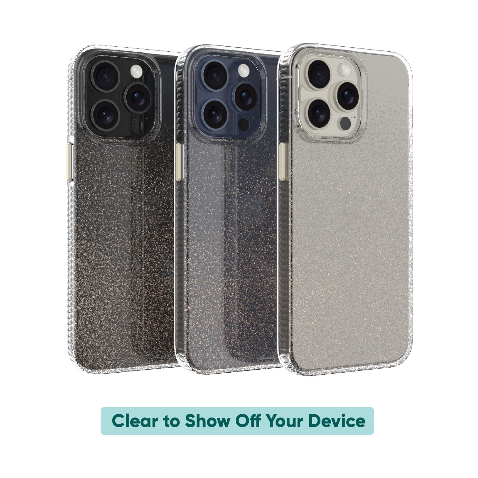 onn. Gold Glitter Fade Phone Case for iPhone 15 Pro Max