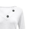 thumbnail image 5 of CEHVOM Fashion Ladies V-Neck Button Solid Casual Loose Long Sleeve Ladies T-shirt, 5 of 5