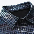 thumbnail image 4 of Nmnitkp Mens Button Down Disco Shirt Outfit Men Retro 70s Shirts for Men Sequin Metallic Short Sleeve Disco Outfits Party Costume Top 2XL, 4 of 7