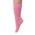 thumbnail image 6 of Long Cotton Lightweight Slouch Socks for Women Shoe Size 5 to 10 6 Pairs (Pink), 6 of 12