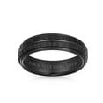 thumbnail image 4 of Bling Jewelry Mens Stripe Grooved Titanium Wedding Band Ring - Black Matte Hammered Comfort Fit, 4 of 4