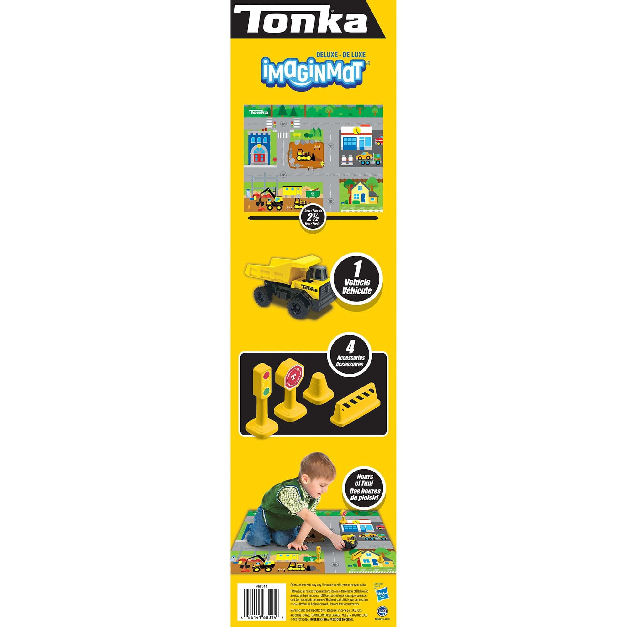 Imaginmat: Deluxe - Tonka - Floor Playmat & Toy Car, 30.5 x 20.5", Character Vehicle & Road Accessories, Durable EVA Foam Mat, Licensed, Kids Ages 3+