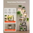 thumbnail image 3 of Plant Stand Indoor with Grow Lights, 63 in Tall 9-Tier Lighted Plant Shelf, Metal Corner Plants Holder, 3 Timer & 10 Brightness, Curve-Shaped Flower Display Rack for Living Room Balcony Decor, 3 of 8