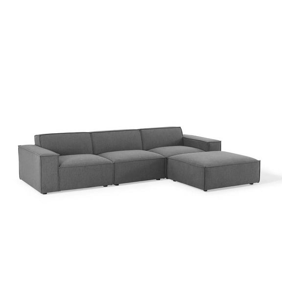 Modway Restore 4-Piece Sectional Sofa in Charcoal