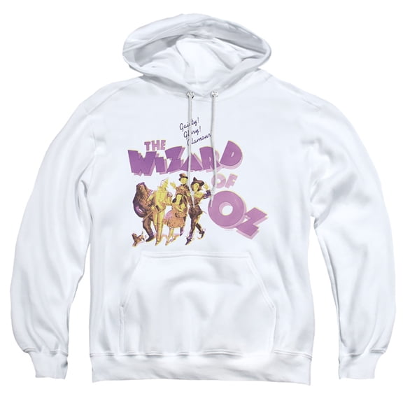 The Wizard of Oz Retro Logo Adult Pull-Over Hoodie, White, Large