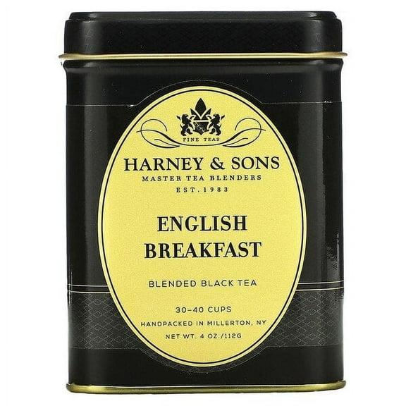 Harney & Sons, Black Tea, English Breakfast Blended, 4 oz Pack of 2