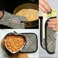 thumbnail image 5 of 2 PCS Oven Baking Gloves Set Heat Resistant Oven Mitt & Pot Holder Set Cooking Mitts Kitchen Home Supplies Intricate Brown Batik Pattern, 5 of 5