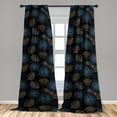 thumbnail image 2 of Chrysanthemum Window Curtains, Freehand Style Illustration of Botanical Flowers with Leaves Print, Lightweight Decor 2-Panel Set with Rod Pocket, Pair of - 28"x95", Dark Indigo and Amber, by Ambesonne, 2 of 3