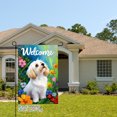 thumbnail image 2 of AMHNF Welcome Shih Tzu Dog in Flowers Linen Garden Flag for Spring Summer Home Outdoor Garden Yard Door Decor 12x18 inch, 2 of 5
