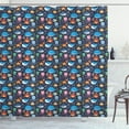 thumbnail image 1 of Ambesonne Marine Shower Curtain, Funny Ocean Animals, 69"Wx84"L, Multicolor, 1 of 3