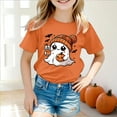 thumbnail image 2 of enyan Boys Girls Halloween Shirts Ghost Tshirt Toddler Boy Girl Cute Pumpkin Tee Tops Spooky Season Fall Clothes(Orange,8-9 Years), 2 of 5