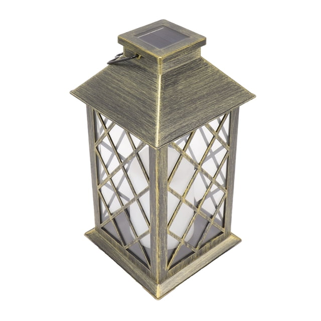 Linternas decorativas de metal para velas, linterna de bronce con efecto de vela grande, linterna para exteriores, eficiencia óptima