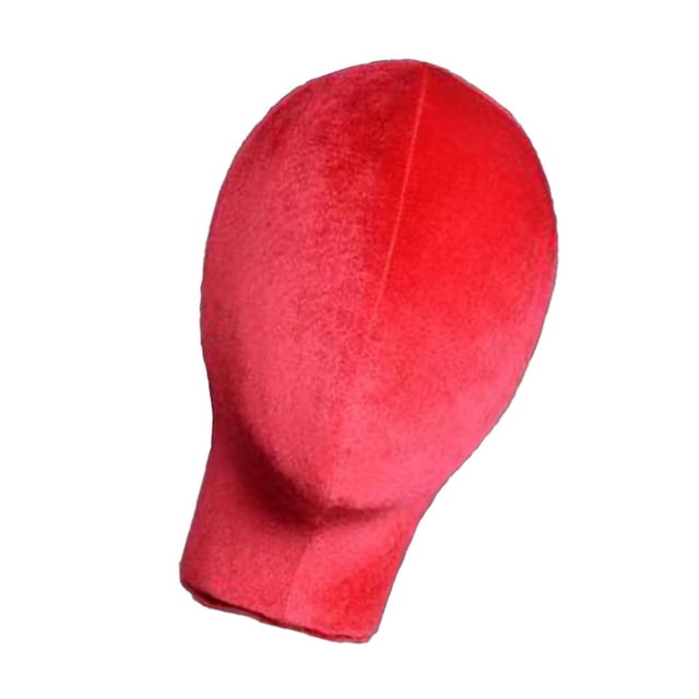 Modelo de Maniquí Cabeza de Peluca Soporte de Sombrero Peluca Cortada para Práctica de Peluquería - Rojo Sunnimix Cabeza de maniquí de espuma