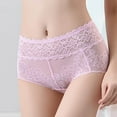 thumbnail image 2 of Fesfesfes Panties For Women Pack Tummy Control Womens Solid Color Briefs Sexy Ventilate Lace Netting High Waist Underpants, 2 of 6