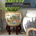 thumbnail image 5 of Red Lantern Large 22" Satsuma Porcelain Fishbowl Planter, 5 of 6