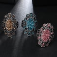 thumbnail image 5 of UDIYO Vintage Women Party Jewelry Oval Shape Hollow Rhinestones Finger Ring Gifts, 5 of 7