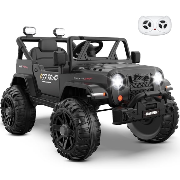 East doll 12V Ride on Toys for Toddlers, Electric Car for Kids, Kids Car with Remote Control, Bluetooth, Music, 3 Speeds for Kids Gifts, Black