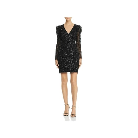 Adrianna Papell Womens Beaded Mini Party Dress