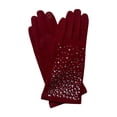 thumbnail image 1 of TISHITA new glass diamond warm gloves with thickened touch screen functionality Red, 1 of 8