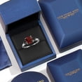 thumbnail image 5 of Gem Stone King 10K White Gold Red Garnet and Black Onyx 3 Stone Engagement Ring for Women (2.11 Cttw, Cushion 7MM, Gemstone January Birthstone, Size 6), 5 of 6