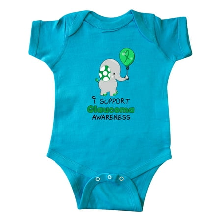 

Inktastic I Support Glaucoma Awareness Elephant and Balloon Gift Baby Boy or Baby Girl Bodysuit