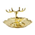 thumbnail image 1 of Plateau de Rangement pour Bijoux en Forme de Cerf Doré avec Anneau en Métal, 1 of 5