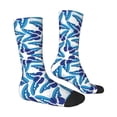 thumbnail image 2 of Goofa Blue Butterflies Printed Men's Crew Socks, Soft Durable Breathable Moisture-Wicking with Odor Control Cotton socks, 2 of 9