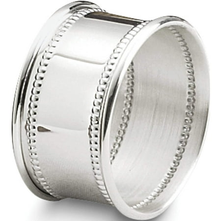 

Sterling Silver Single Beaded Napkin Ring (3.25 X 1.75) Made In United States gp324