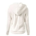 thumbnail image 3 of ATOGUTA Teen Girls Fleece Jackets Size 5T-14 Teen Long Sleeve Zip Up Hoodies Kids Fall Casual Jacket with Pockets White, 3 of 3