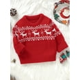 thumbnail image 5 of LMLYSoH Baby Knitted Sweater Christmas Santa/Elk Print Casual Warm Long Sleeve Pullovers Infant Knitwear for Toddler, 5 of 9
