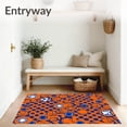 thumbnail image 3 of ODIKA 3'x5' Machine Washable Non-Slip Area Rug, Dynamic Sports Mosaic with Interlocking Playful Motifs High Traffic Rug, Orange, 677704, 3 of 5