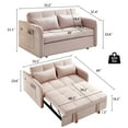 DEALTOPS 55.5" Pull Out Loveseats Sleeper Sofa Bed with USB Ports and Side Pockets, Pink
