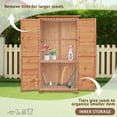 thumbnail image 3 of 60.6 " Outdoor Storage Cabinet with Lockable Door, Wood Rustic Tool Shed, Natural, 3 of 8