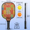 thumbnail image 3 of Pickleball Paddles Set,Pioneer Flower Floral Print Pattern Fiberglass Surface Pickleball Racket Set with 2 Indoor Outdoor Pickleball Balls and Pickleball Bag,Pickle-ball Equipment, 3 of 6