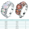 thumbnail image 4 of Minnieouse Anillo gran piedra ovalada moda encanto joyería dedo accesorios Iris piedra de nacimiento mujeres boda compromiso propuesta Accesorios de disfraces Blanco 7 # Minnieouse AP014923-03, 4 of 6