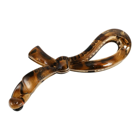 Unique Bargains 1 Pc Fashion Elegant Ribbon Hairpin Hairdo Clip for Women 4.09"x1.57"x0.87" Amber