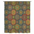 thumbnail image 2 of Vintage Boho Sheer Curtains 72 Inches Long, Ethnic Geometric Floral Green Yellow Red Light Filering Curtains, Breathable Simi Curtain Privacy Drapes for Living Room Bedroom Window Treatment, 2 of 9