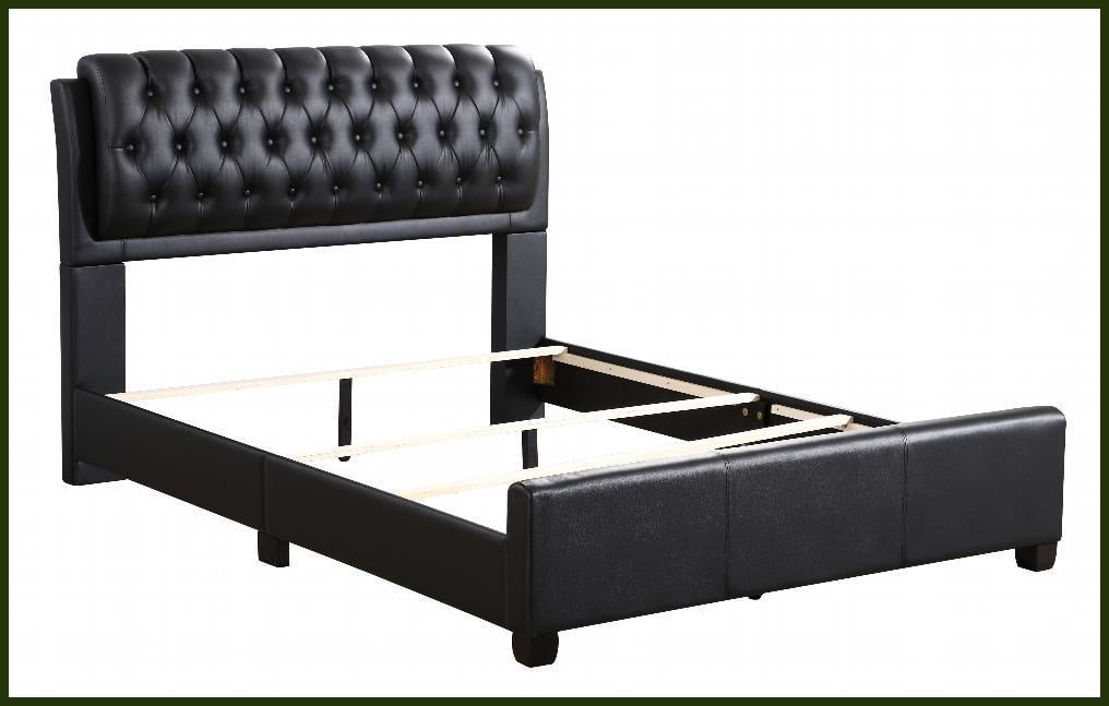 King Size Modern Platform Bed Frame with Robust Construction - Black for Master Bedroom Relaxation