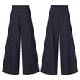 thumbnail image 2 of Palazzo Pants for Women Slacks Wide Leg High Waisted Business Casual Work Trousers with Pockets Blue S, 2 of 6