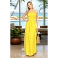 thumbnail image 3 of HAPPY BAY Women's Beach Summer Solid Smocked Top Maxi Evening Slit Dress Casual Strapless Tube Dresses for Women One Size Yellow, Solid, 3 of 4