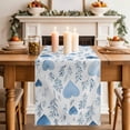 thumbnail image 2 of Table Runner - 72 Inch Long, Valentine's Day Blue Kitchen Dining Table Runner Dresser Scarves, Spring Love Leaves Botanical Farmhouse Decor for Coffee Tables Wedding Party Banquet, 2 of 8