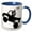 Blue/White, variant on 3drose, Wheelin Dude Image 2, 11oz Two-tone Black Mug
