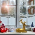 thumbnail image 6 of Reindeer Figurine Statues Deluxe Set of 1,Christmas Deer Reindeer Ornaments for Home Decor Accents Living Room Office Bookself Tabletop Mantle Christmas Decoration,Gold, 6 of 6
